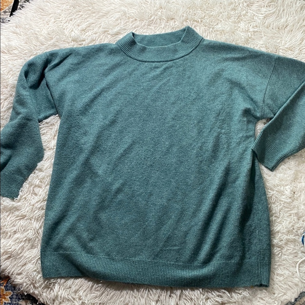 A NEW DAY TEAL GREEN OVERSIZED mock turtleneck KNIT SWEATER Sz L